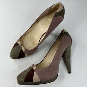 Prada Women's Lampone Grafite Calzature Donna Camoscio Grafic Pumps EU 37.5/US 7